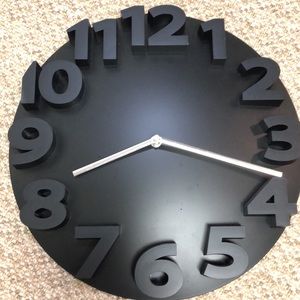 Modern solid black clock